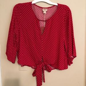 Red Polka Dot Crop Top
